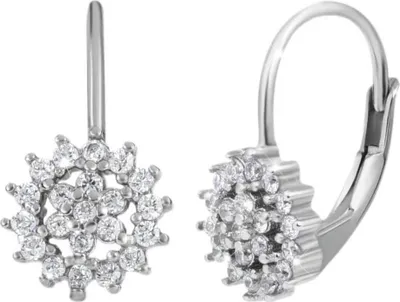 Produktbild von Silver earrings white flower 11217.1