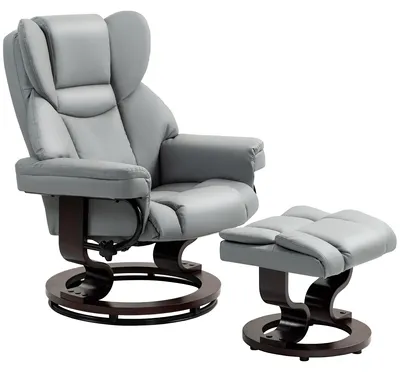 Produktbild von HOMCOM Relaxsessel mit Hocker, 360° drehbarer Liegesessel mit Liegefunktion