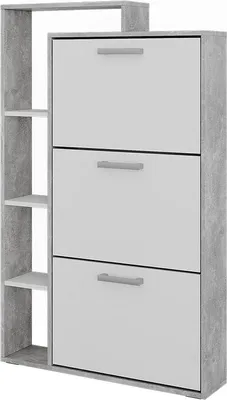 Obrázek produktu pro Botník na boty Vicco Orlando Bílá/beton 80 x 128.3 cm se 3 skládacími přihrádkami, Model 58429