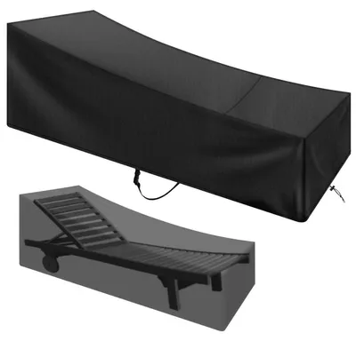 Immagine prodotto di Copertura protettiva per mobili da giardino, tessuto Oxford 420D, colore nero, dimensioni 210 x 75 x 40 cm