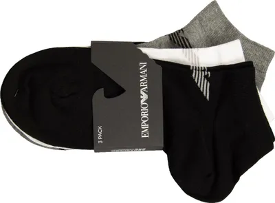 Immagine prodotto di Fantasmini uomo EMPORIO ARMANI 3 paia calze cortissime inside cotone articolo 300048 4R234 tripack, L/X -BRA -MEX G/EG-EU 43/46-UK 9/12-USA 10,5/13,5, Cotone 72%,Poliammide 26%,Spandex 2%