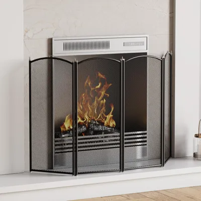 Image de Protection contre les flammes Vida Stanton, ensemble de 4 pièces, métal, noir
