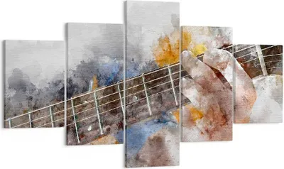 Produktbild von Bild auf Leinwand - Leinwandbild - Gitarre Musik - 125x70cm - Wand Bild - Wanddeko - Wandbilder - Leinwanddruck - Bilder - Kunstdruck - Wanddekoration - Leinwand bilder - Wandkunst - EA125x70-3448