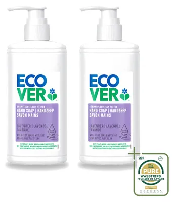 Obrázek produktu pro 2 kusy tekutého mýdla Ecover – levandule a aloe vera – 250 ml – balení