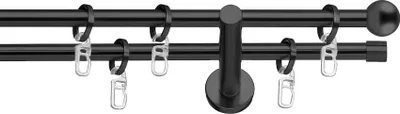 Produktbild von SN Deco - Stilgarnitur Straßburg, 19 mm, 2-Lauf, schwarz, 400 cm (4x200 cm inkl. Verbinder)