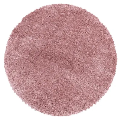 Productafbeelding van Ayyildiz Hoogpolig tapijt, roze, 160 cm diameter, rond, shaggy vloerkleed voor de woonkamer. Aangenaam zacht, roze vloerkleed