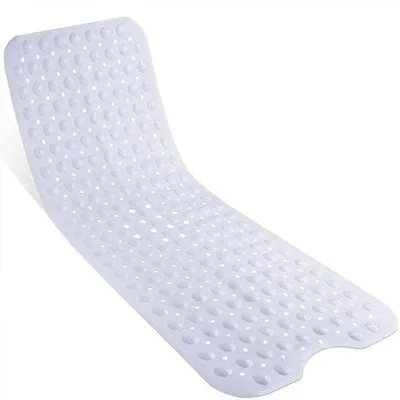 Immagine prodotto di Tappetino da bagno/antiscivolo per doccia - 100x40 cm - Bianco - Con ventose - Tappetino antiscivolo per doccia - Tappetino da bagno