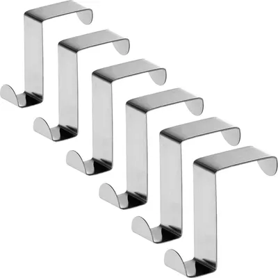 Produktbild von 6 Stück Premium Türhaken zum Einhängen Innenseite,Edelstahl Kleiderhaken Tür innen,breit 4cm