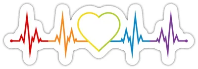 Produktbild von Spreadshirt Herzschlag Herz Regenbogen LGBT CSD Bunt Sticker Aufkleber, 10 x 10 cm, Mattweiß