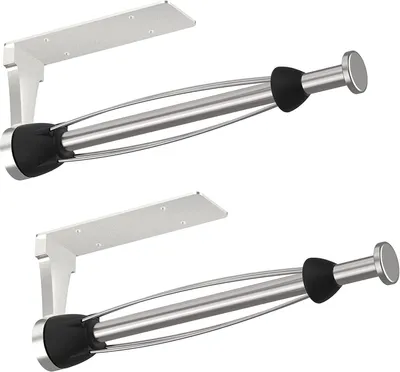 Image de Porte-essuie-tout en acier inoxydable, sans perçage, adhésif, pour cuisine, 1 pièce