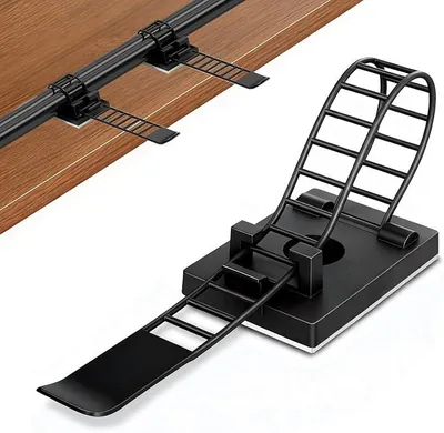 Produktbild von PolkaHome® 50 Stück Kabelclips selbstklebend, Kabelhalter Kabelmanagement, Kabelbinder für Kabelorganisation, Kabelclips für