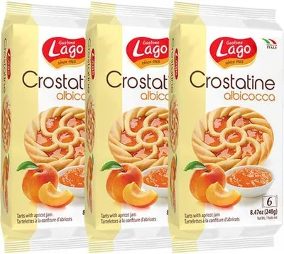 Produktbild von 3x Gastone Lago Crostatine albicocca 'italienische Törtchen mit Aprikosenmarmelade', 240 g