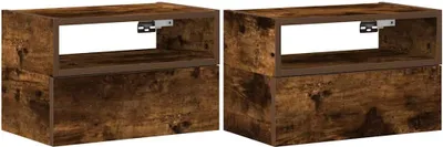 Obrázok produktu pre Nástenné nočné stolíky 2 ks dymový dub 45x26x28,5 cm
