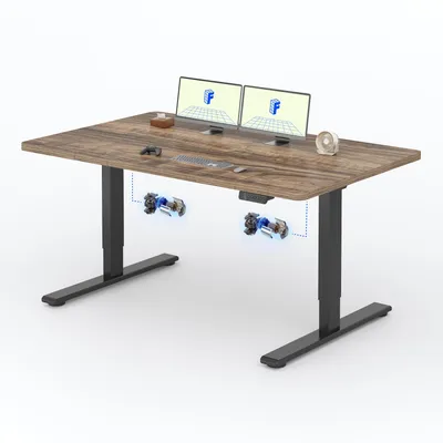 Produktbild von FLEXISPOT Höhenverstellbarer Schreibtisch Elektrisch 140x70cm, 2 starke Motoren, 120 kg Tragkraft, Antikollisionsschutz, 4 Memory-Funktion (Braun)