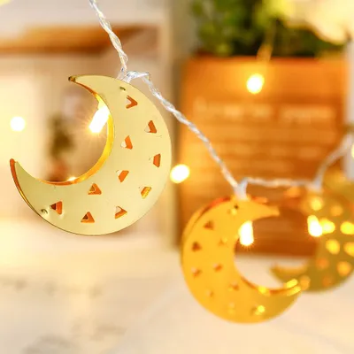 Produktbild von 1.5M Ramadan Dekorationen Lichterketten Islam Eid Mubarak Deko Lichterkette Batteriebetrieben Party Geschenke