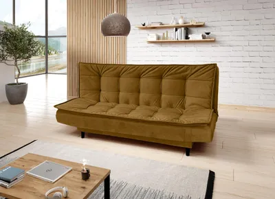 Produktbild von Gepolstertes Dreisitzer-Sofa ULJANA - Senfgelb