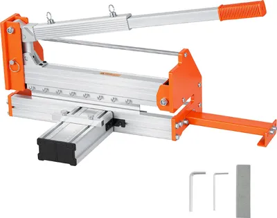 Produktbild von SucceBuy Laminatschneider 304,8 mm Vinylschneider mit 12 mm Schnittstärke, Schneidegerät aus Aluminiumlegierung mit Hebel, ausziehbarer Stützplatte, geeignet für Fertigparkettböden, LVT, VCT, SPC, LVP, WPC