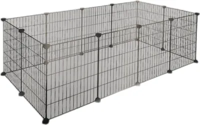 Immagine prodotto di recinto per roditori lionto, robusto recinto in metallo con piedini antiscivolo, struttura variabile, adatto per uso interno ed esterno, 143x73x76 cm