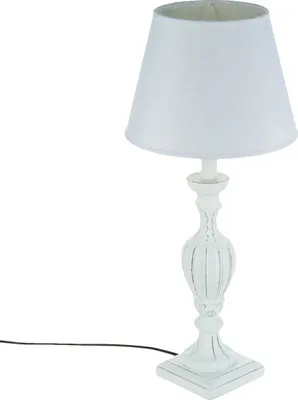 Zdjęcie produktu dla Lampa stołowa PATINE BLANC z abażurem, 55 cm