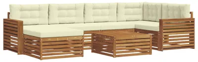 Produktbild von Outdoor-Sofagarnitur mit Kissen 7 pcs Natur und Creme