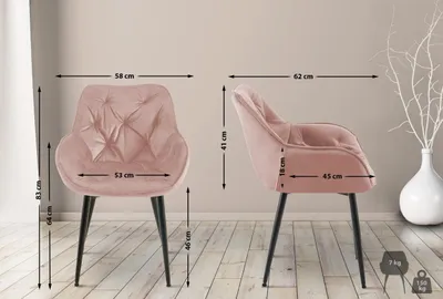 Produktbild von Stuhl Tanna Samt pink