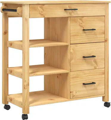 Obrázek produktu pro vidaXL Kuchyňský vozík MONZA 84x40x88,5 cm z masivního borovicového dřeva