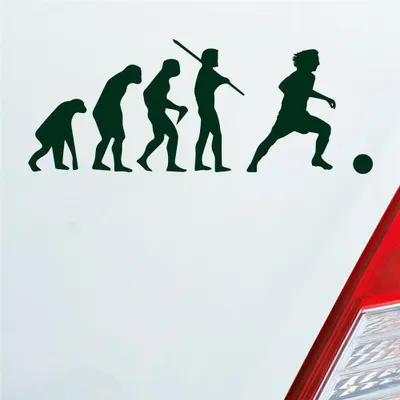Produktbild von Auto Aufkleber Evolution Fußball Fussball Sport Soccer 15x6 cm Dunkelgrün Sticker Heckscheibenaufkleber