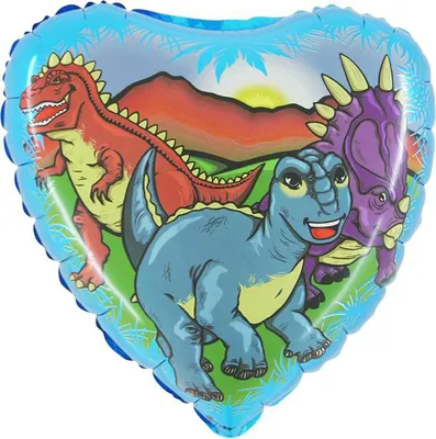 Produktbild von Herz Folienballon DINOSAURIER Dino Geburtstag 45cm
