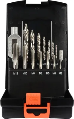 Produktbild von Projahn Gewindebohrer PROSTEP Set HSS-G 15-tlg. M3 - M12 in Kunststoffkassette