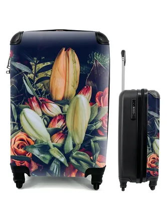 Produktbild von MuchoWow® Koffer Handgepäck Trolley Rollkoffer Kleine Reisekoffer mit 4 Rollen - Blumenstrauß - Stilleben - Blumen - Pflanzen - Rot - Cabin Size < 55x40x23 cm & 55x40x20 cm - Fotokoffer - Kabinenkoffer - Boardgepäck - Reise-Box - Reisekoffer - Reisegepäck - Koffer mit Bild - Trolley für Kinder