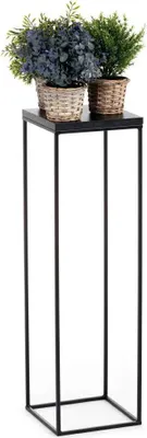 Produktbild von HowHomely Modern Pflanzenständer, Blumenhocker aus Metall Schwarz 80 cm Höhe - Blumenständer für das Haus