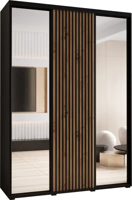 Produktbild von MEBLE KRYSPOL Sapporo 2 Schrank mit 3 Schiebetüren  - 205,2x170x45 cm - Schwarz Artisan Schwarz