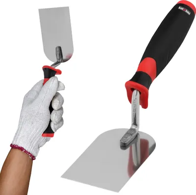 Produktbild von KOTARBAU® Edelstahl Maurerkelle 100 mm x 60 mm mit Gummigriff Stukkateurkelle Putzkelle Eckige Kelle Stukkateurspachtel unabdingbar für Mauererarbeiten
