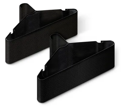 Productafbeelding van A. Eenvoudige plastic kledinghangers, volwassenenmaat, zwart, 50 stuks