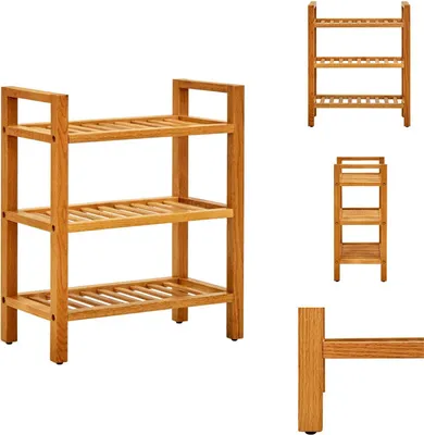 Immagine prodotto di vidaXL Scarpiera a 3 ripiani 50x27x60 cm in rovere massiccio - Scarpiere e armadietti