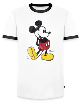 Produktbild von Mickey & Minnie Klassisch Männer Kontrast T-Shirt, XXL, Weiß/Schwarz