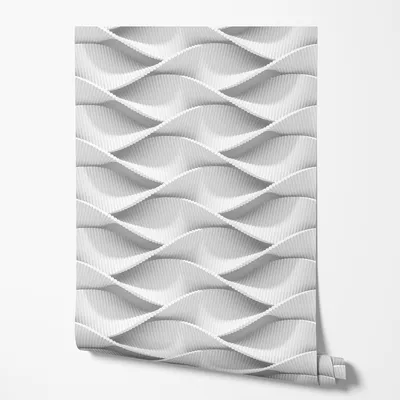 Produktbild von Selbstklebende Tapete Möbelfolie 3D Wellen Struktur Grau Modern Wandtapete Wohnzimmer Schlafzimmer Flur Minimalistisch Linienoptik Tiefeneffekt Elegantes Design 10m x 0,5m