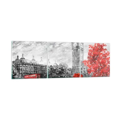 Produktbild von Bilder auf glas - London Bus - 150x50cm - Glasbilder - Wandbilder - Bilder - Kunstdruck - zum Aufhängen bereit - Wanddekoration aus Glas - Glas Bilder - Wandbild auf Glas - 3 Teile - GCA150x50-3866