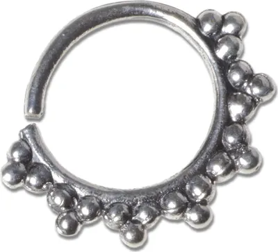 Produktbild von viva-adorno 1,0mm Nasen Ring Silber Septum Ohr Piercing Ring Vintage Antik Tragus Helix verschiedene Designs wählbar Z521,D5