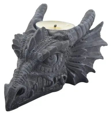 Productafbeelding van Gothic Dragon Theelichthouder 13x9cm Kandelaar