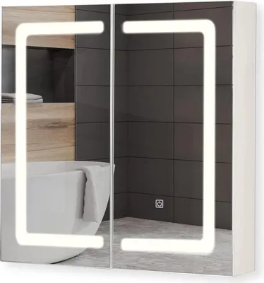Obrázek produktu pro MIADOMODO Zrcadlová skříňka s LED osvětlením, 65 x 65 cm
