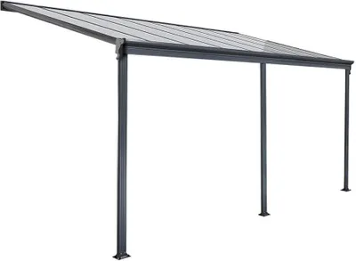 Produktbild von HOME DELUXE - Terrassenüberdachung SOLIS - Grau - B/T/H: 434 x 303 x 226/278 cm - inkl. Hohlkammerplatten, Montagematererial I Carport Pavillion Pergola