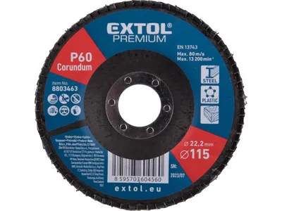 Immagine prodotto di Disco lamellare Extol Premium 8803463 disco lamellare angolato al corindone, O115mm, P60