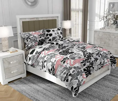 Immagine prodotto di Biancheria da letto 140x200 cm + 2x70x80 cm, set 3 pezzi, 100% cotone, cerniera, multicolore - SOVIO | So.9003