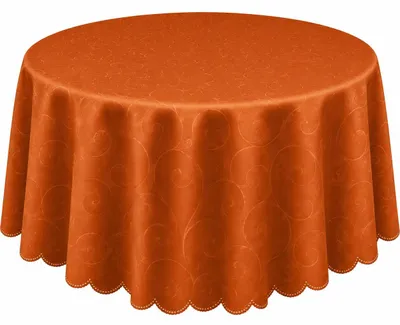 Produktbild von Tischdecke terracotta rund 180 cm Ø damast Ornamente bügelfrei fleckenabweisend