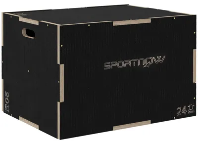 Productafbeelding van Plyobox - Sprongbox - Jumpbox - Fitness Box - Crossfit Box - 3 Hoogtes 51/61/76 cm - Stevig Beukenhout
