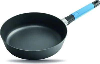Image de Squality Poêle plate, Bleu clair, 28cm⌀, 7cm de haut, 3l de volume, poignée ergonomique, INDUCTION
