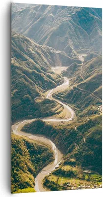 Produktbild von Bild auf Leinwand - Leinwandbild - Einteilig - Berge Weg Wald - 65x120cm - Wand Bild - Wanddeko - Wandbilder - Leinwanddruck - Bilder - Wanddekoration - Leinwand bilder - Wandbild - PA65x120-4700