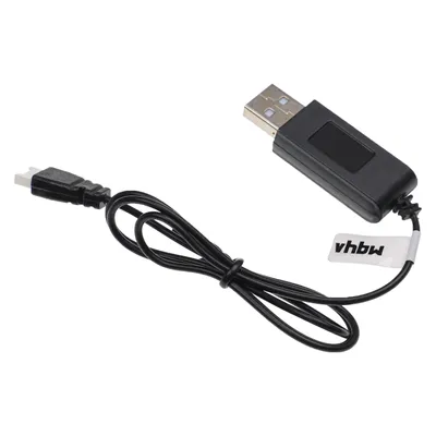 Produktbild von vhbw USB Ladekabel kompatibel mit Carrera CRC X1 (503001), RC Video ONE (503003), Power Force black (503099) Drohne, Quadcopter - 60 cm Ersatzkabel