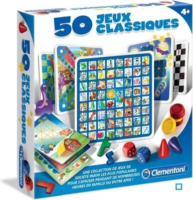 Produktbild von Clementoni 50 Klassische Spiele, Familienspiele Sammlung, Gemischt, Ab 4 Jahren